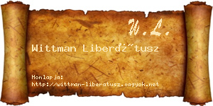 Wittman Liberátusz névjegykártya